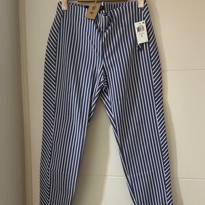Blue and White Striped Pants